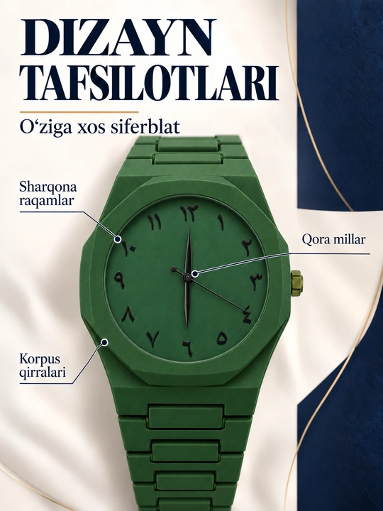 Erkaklar qo‘l soati, arab raqamli