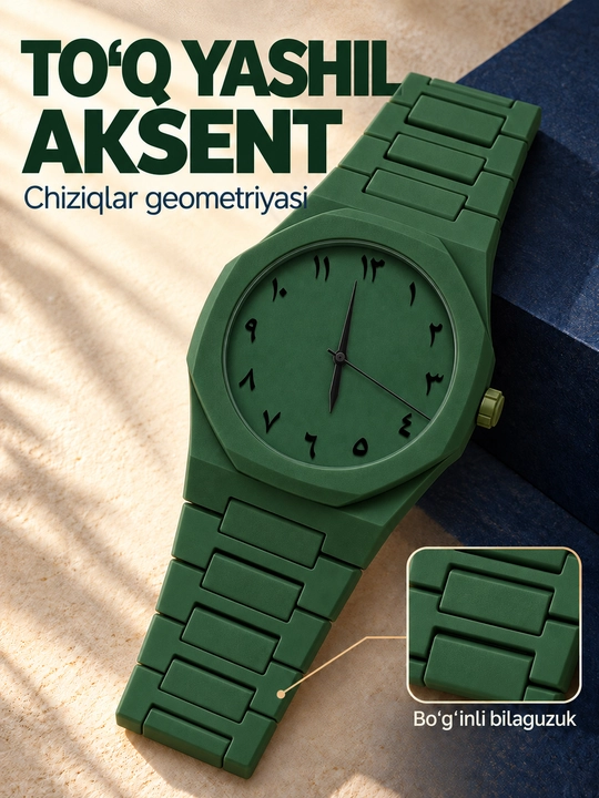 Erkaklar qo‘l soati, arab raqamli