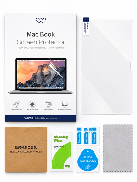 WiWU MacBook Air 13.6 ekran himoya plyonkasi, M2 M3 M4 M5, shaffof