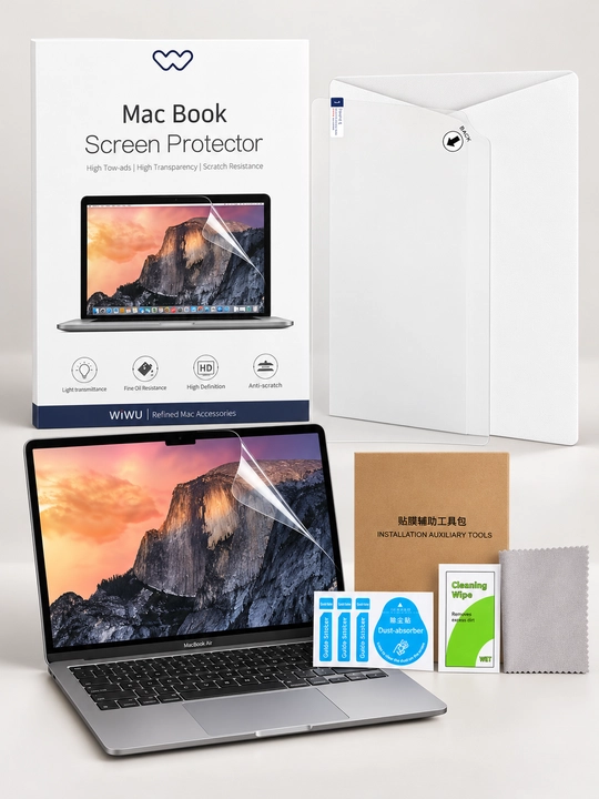 WiWU MacBook Air 13.6 ekran himoya plyonkasi, M2 M3 M4 M5, shaffof