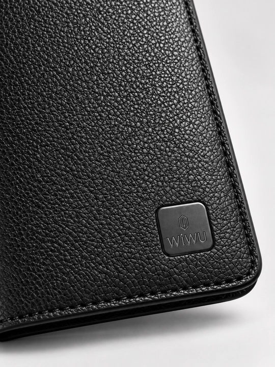 WiWU Master Passport Wallet pasport g‘ilofi, RFID himoya, karta va SIM joyi, qora