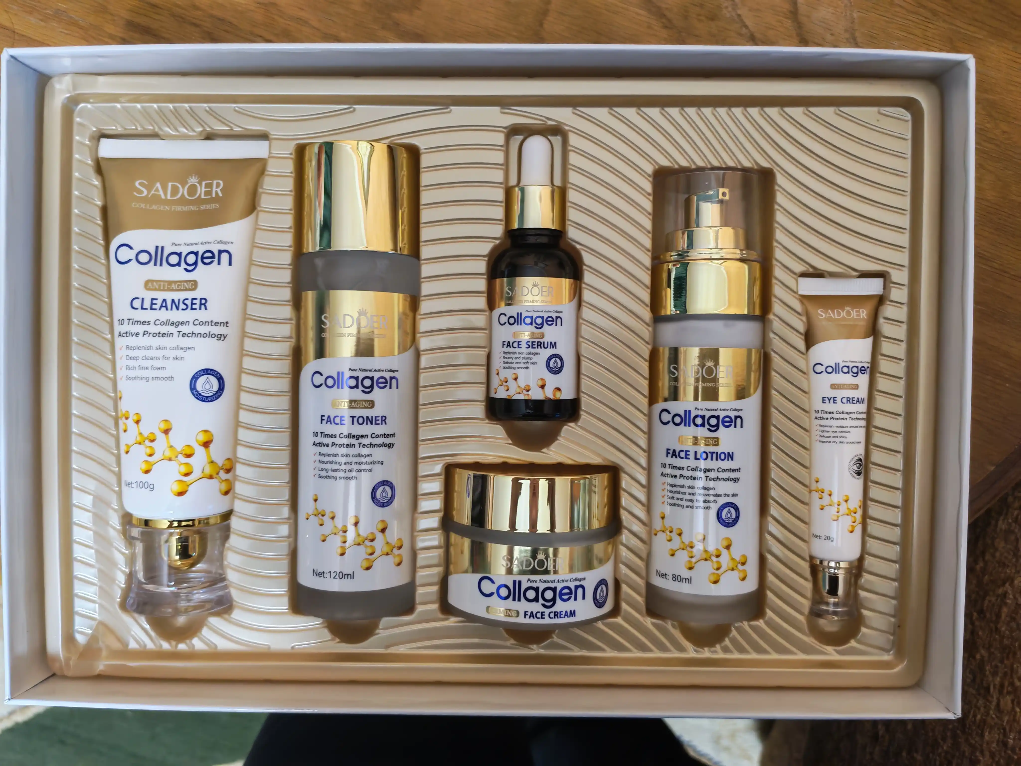 Подарочный набор косметики Sadoer Collagen Anti Aging, уход за лицом и телом, 6 в 1