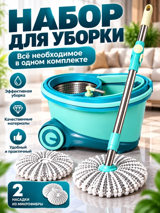 Pol yuvish uchun shvabra chelak - 