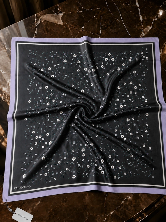 Silk Twill 90×90 ro‘mol, Hijob romol, sirpanmaydigan, platok rumol,havo o'tkazadigan sharf