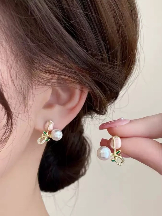Серьги с жемчугом, перламутровые серьги, бижутерия серьги - 