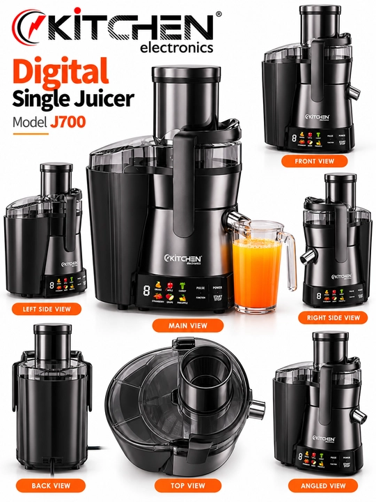 KITCHEN J700 — цифровая электрическая соковыжималка для фруктов и овощей