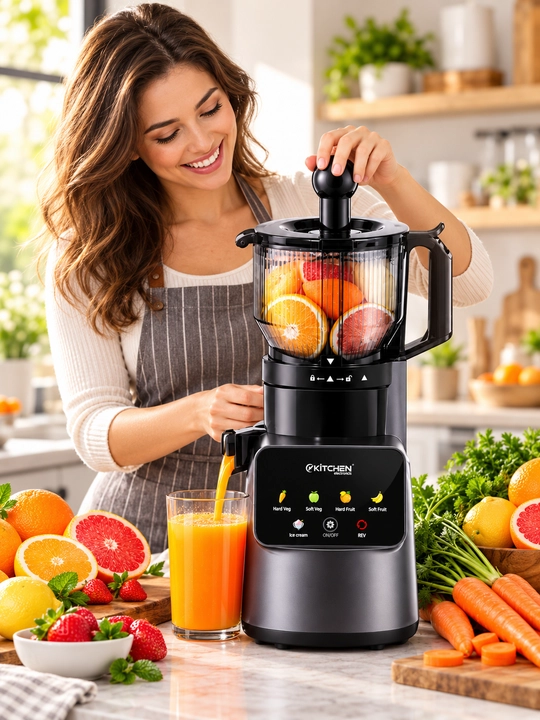 KITCHEN J900 — raqamli shnekli sharbat chiqargich, meva va sabzavotlar uchun Slow Juicer