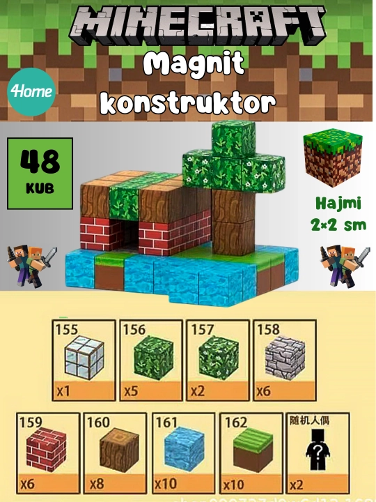 Magnit Minecraft konstruktori, 7 dan ortiq turdagi