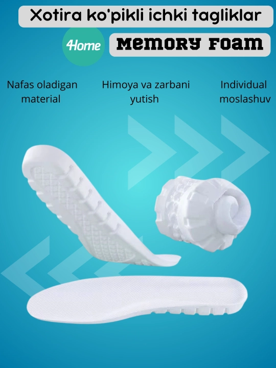 Стельки с эффектом памяти Memory Foam, 3 модели