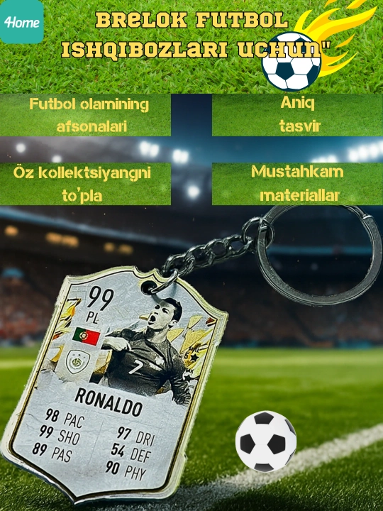 FIFA Mashhur futbolchilar tasviri tushirilgan breloklar