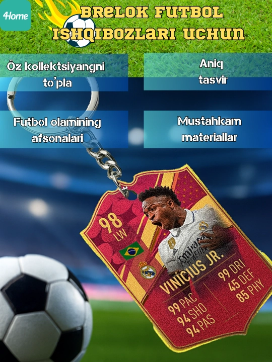 FIFA Mashhur futbolchilar tasviri tushirilgan breloklar