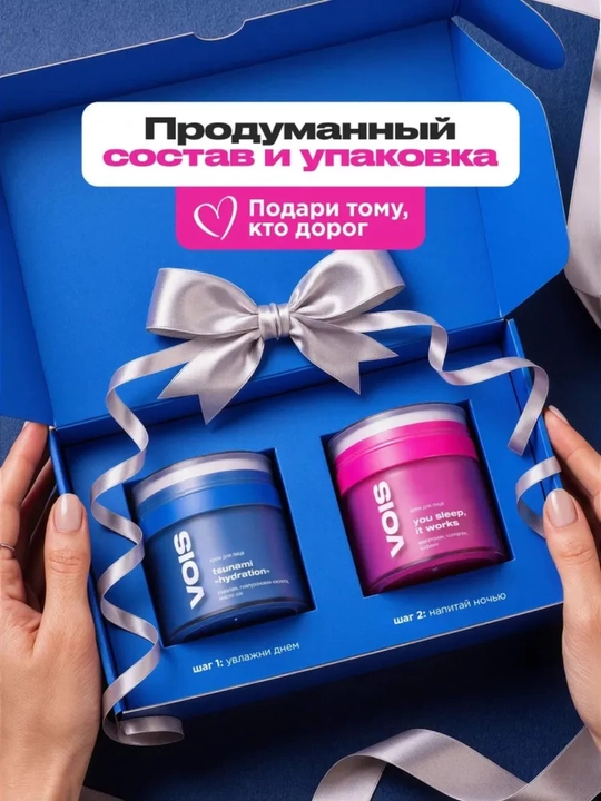 VOIS Кремы для лица: увлажняющий от акне, ночной, ниацинамидом, Q10, антивозрастной, 50 мл