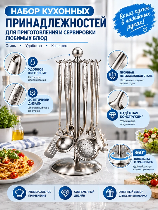 Набор кухонных инструментов, 6 предметов