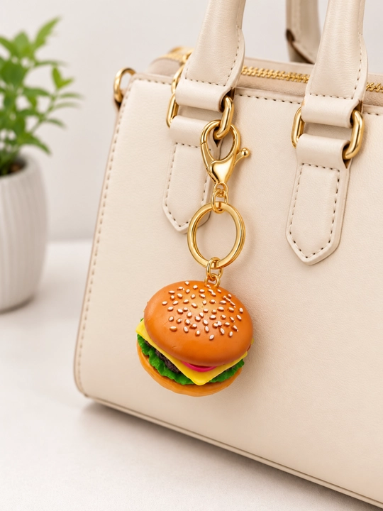 Burger shaklidagi brelok – kalit uchun
