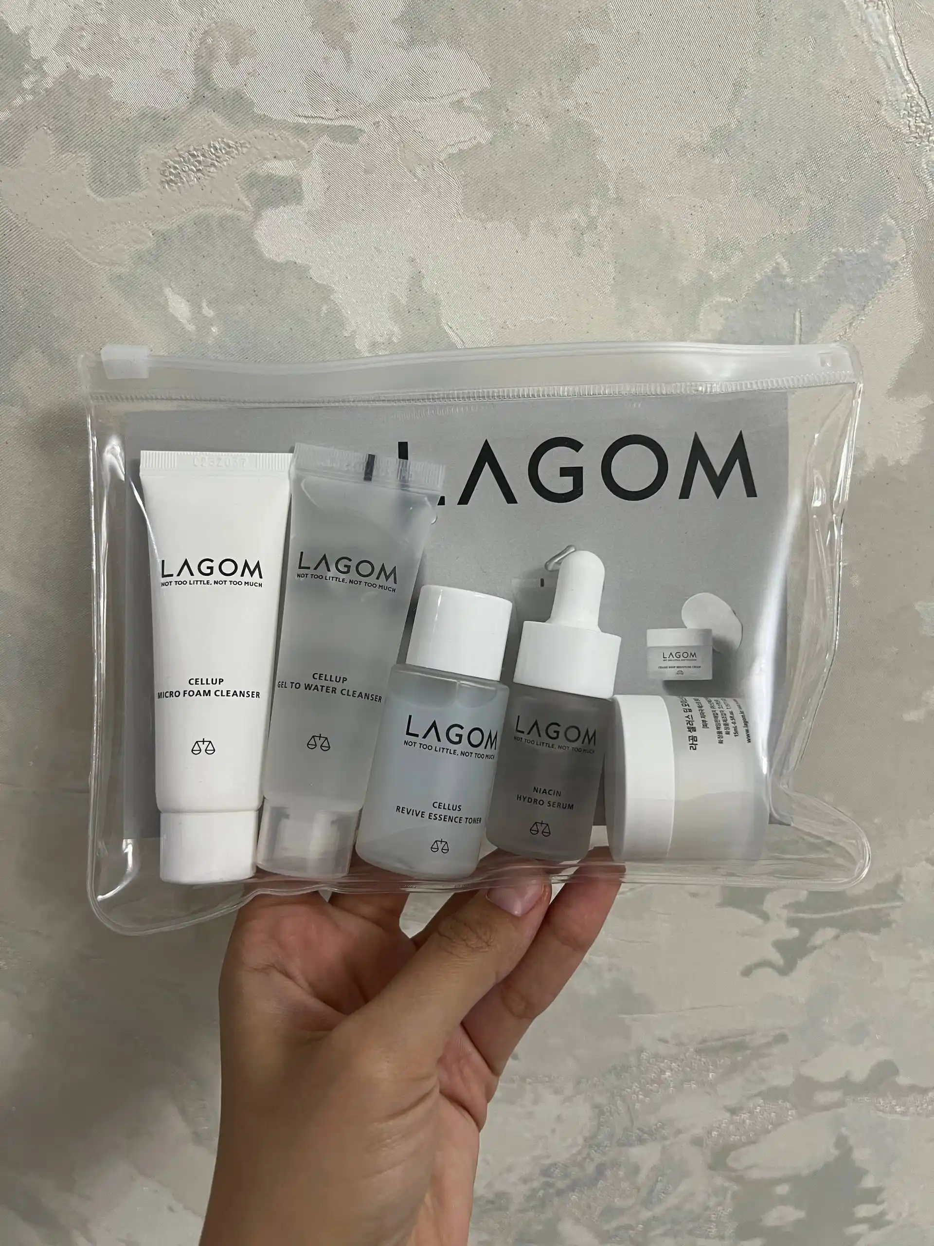 LAGOM Korean Skin Care Set - yuz terisi uchun koreys kosmetikasi 5 talik mini to'plami