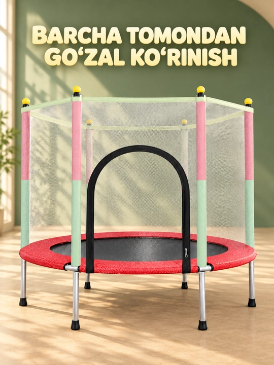 Bolalar uchun batutlar himoya to‘rli uy va hovli uchun, 1,4 m / 1,5 m