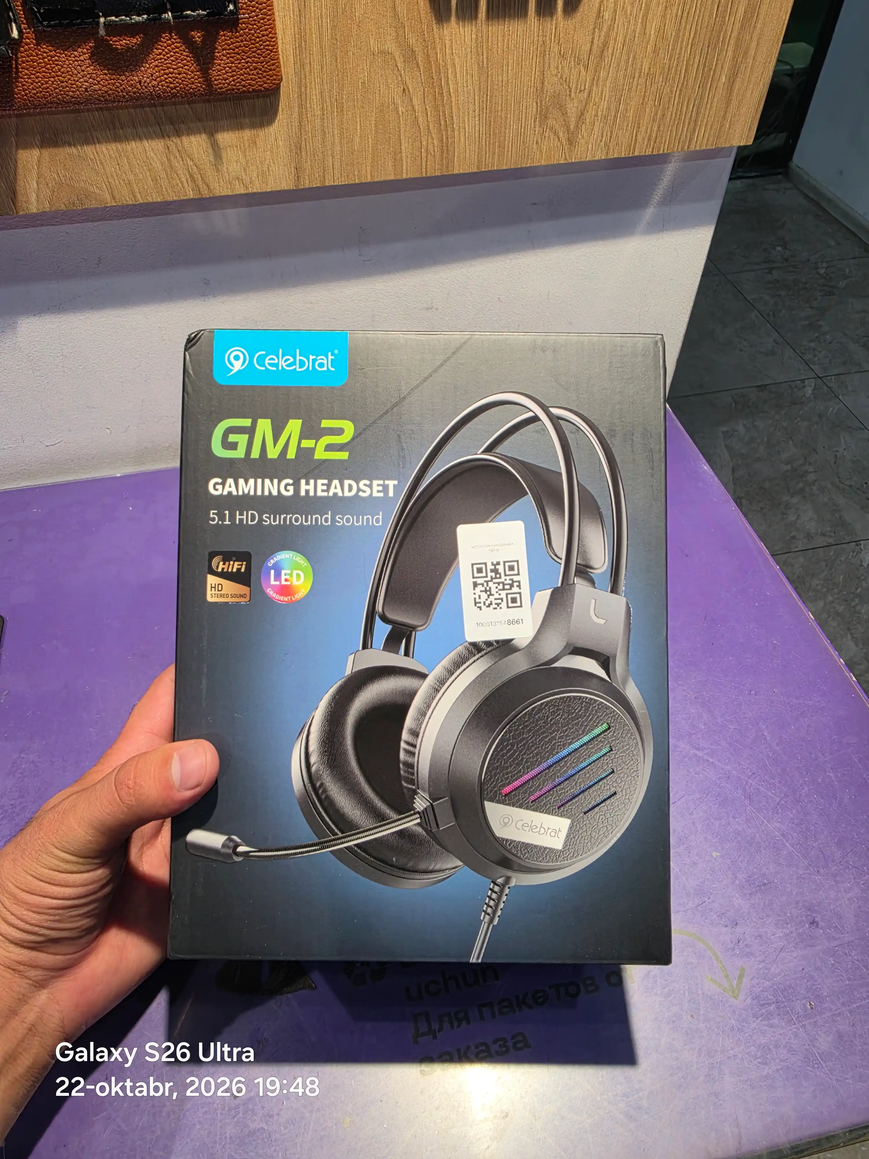 O'yin uchun quloqchin Celebrat GM-2, mikrofonli, RGB chiroqli, 3.5 mm / USB