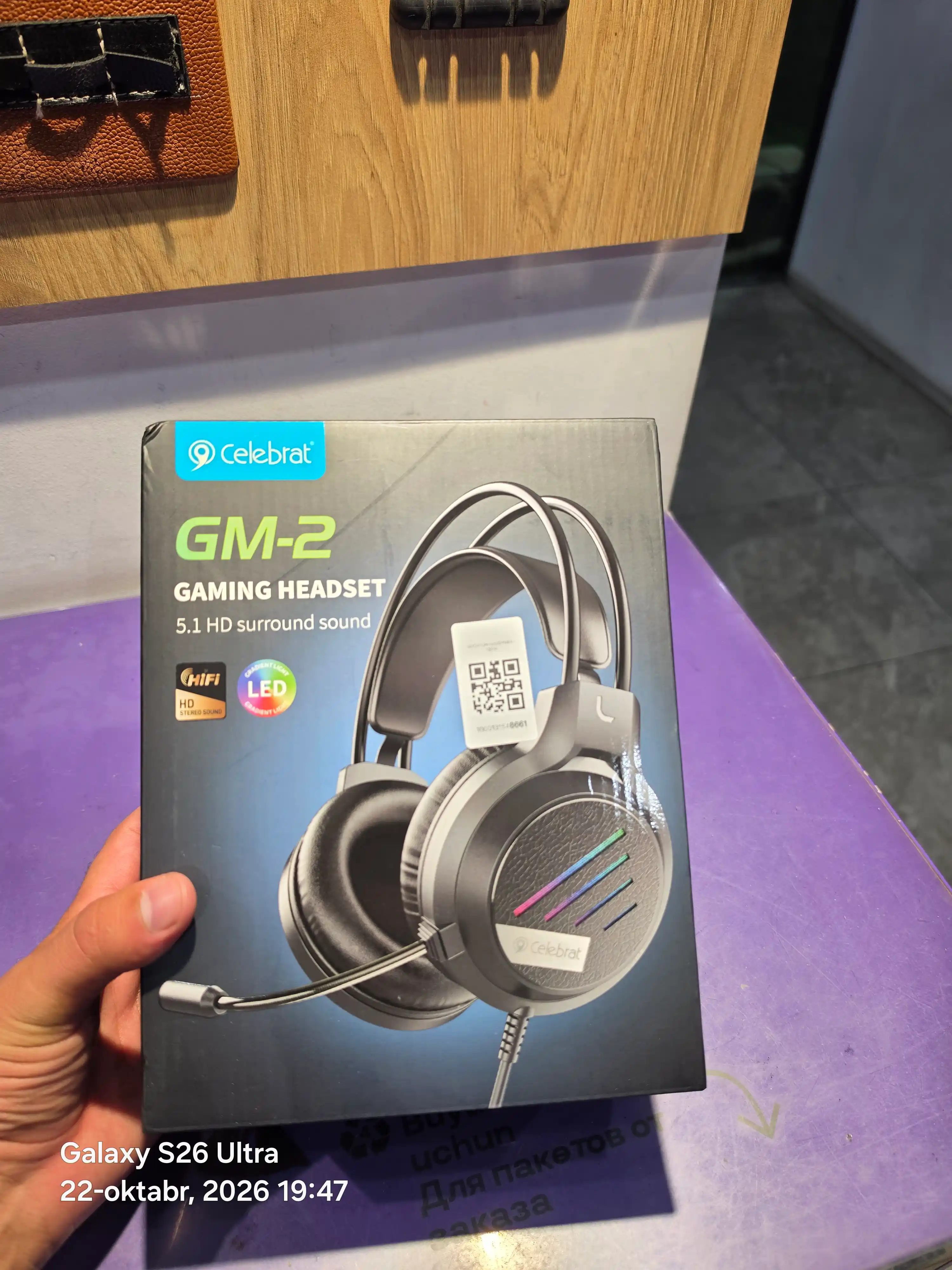 O'yin uchun quloqchin Celebrat GM-2, mikrofonli, RGB chiroqli, 3.5 mm / USB