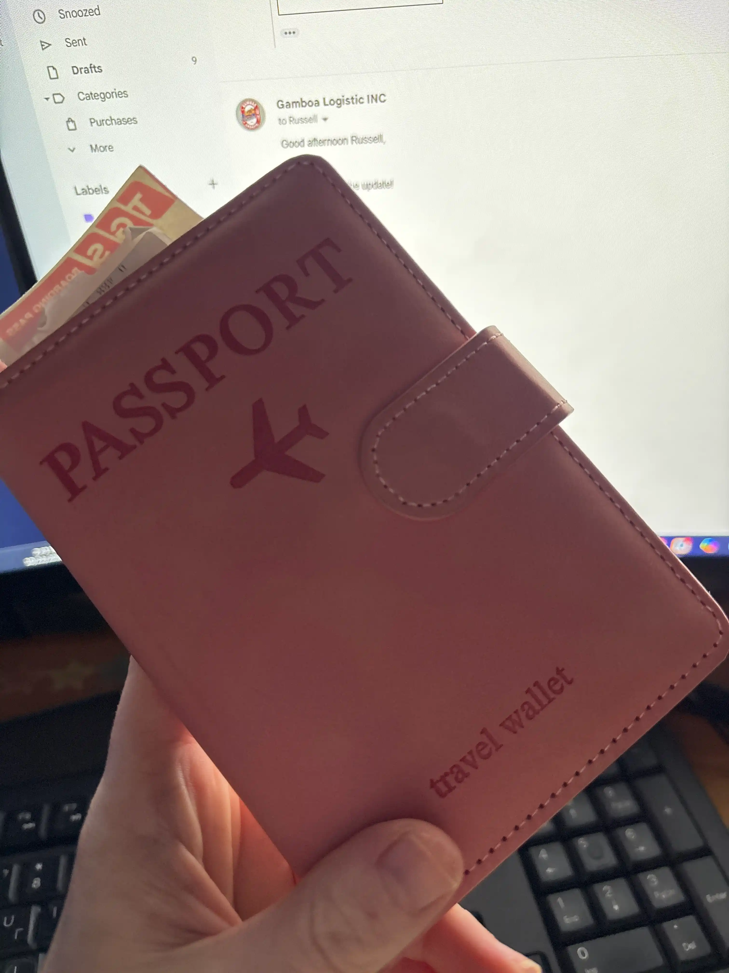Обложка для паспорта Travel из эко-кожи, с застёжкой, 9 карманов