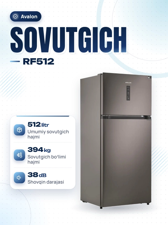 Avalon AVL-RF512 muzlatgichi, 512 L, maishiy texnika - 