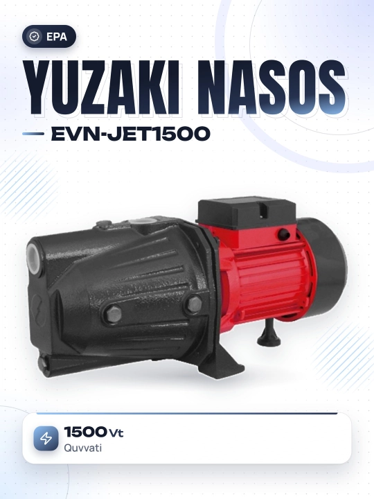 EPA suv nasosi EVN-JET1500, 1500 Vt, maishiy texnika - 