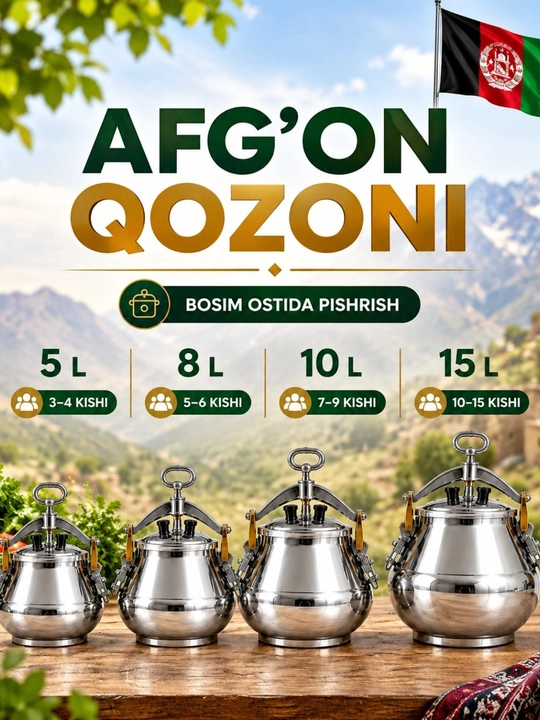 Afgʻon qozoni skorovarka quyma alyuminiy