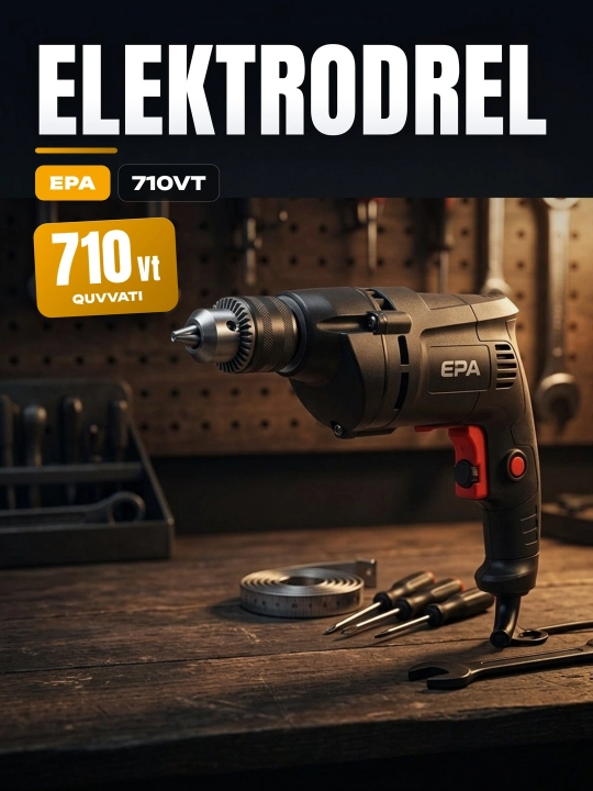 EPA elektr matkap EED-13M-9, 710 Vt, uy uchun