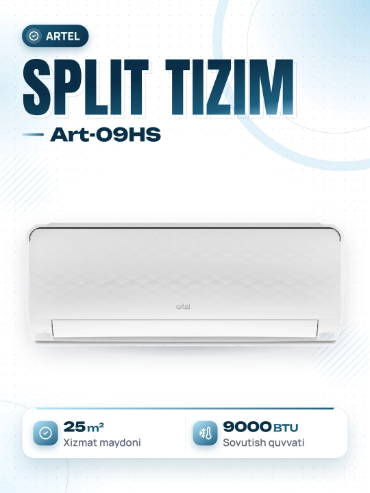Artel konditsioneri Shahrisabz Art-09, HS invertor, uy uchun
