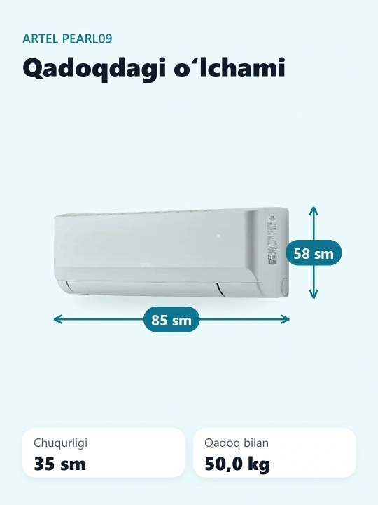 Konditsioner Artel Pearl 09 Chillachi, xonadon uchun
