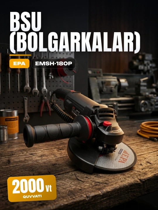 EPA emsh-180P PRO burchakli silliqlash mashinasi, 2000 Vt, maishiy texnika