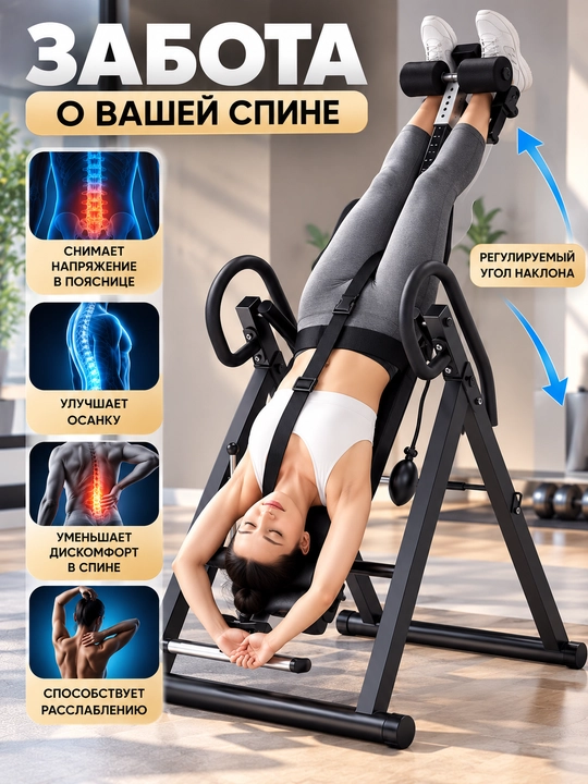 Инверсионный стол (тренажер) — для расслабления позвоночника и талии, в домашних условиях