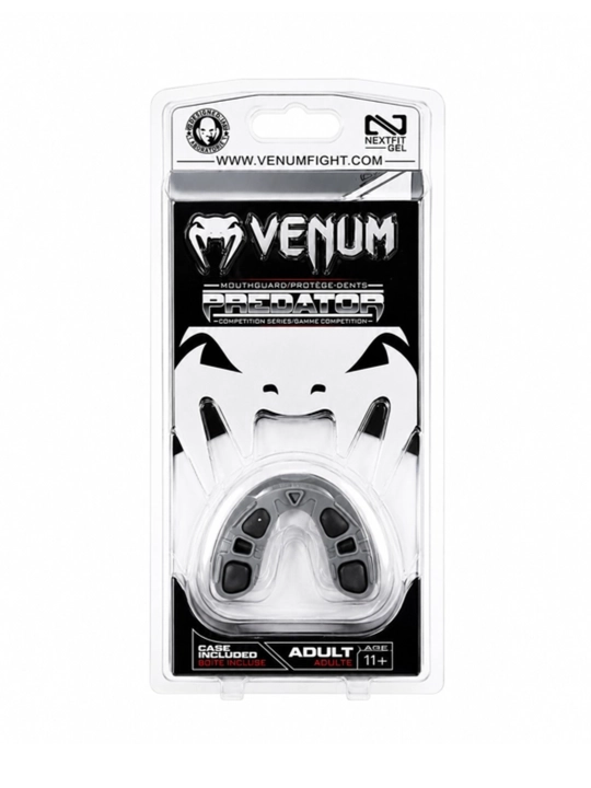 Venum Predator kapa — boks, MMA, Muay Thai uchun tish himoyasi, kattalar 11+, g’ilof bilan