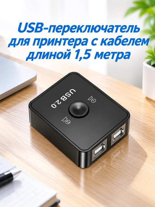 USB kaliti, USB, 2>1 qurilma-printer, skaner, 1.5 metrlik maxsus kabel bilan