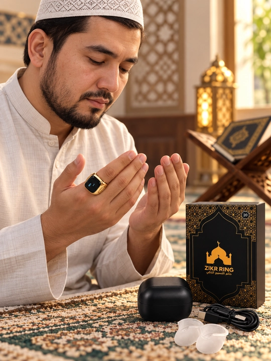 Умное кольцо-счетчик зикра ZIKR RING, электронные четки, цифровой дисплей, USB-C
