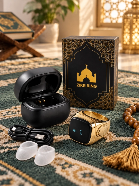 Умное кольцо-счетчик зикра ZIKR RING, электронные четки, цифровой дисплей, USB-C - 