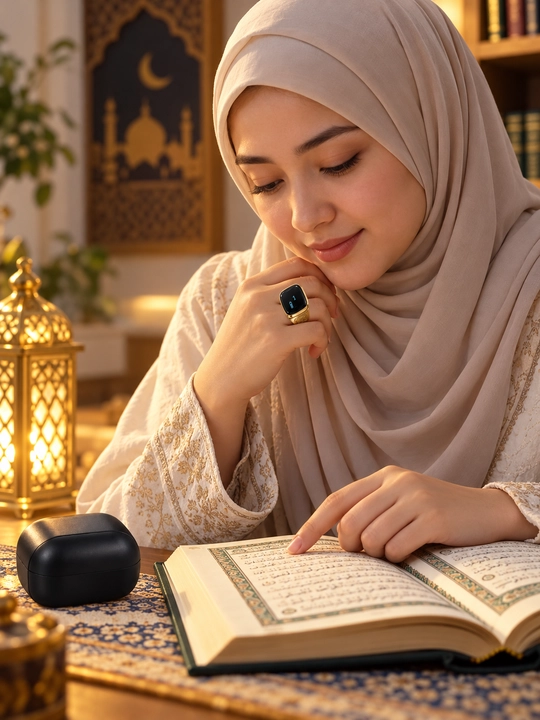 Умное кольцо-счетчик зикра ZIKR RING, электронные четки, цифровой дисплей, USB-C