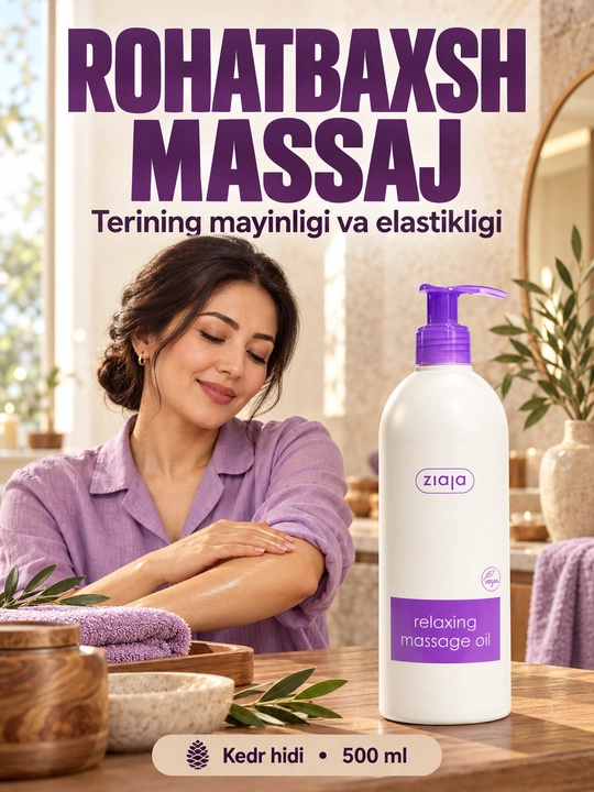 Массажное масло для тела Ziaja расслабляющее, с оливковым маслом и ароматом кедра, 500 мл