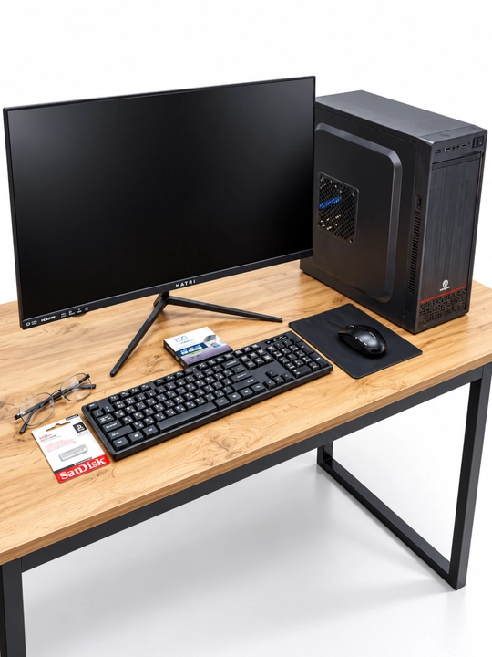 Tayyor kompyuter to‘plami, o‘yin va ofis uchun DDR 8GB RAM, korpus + monitor, 100% tayyor
