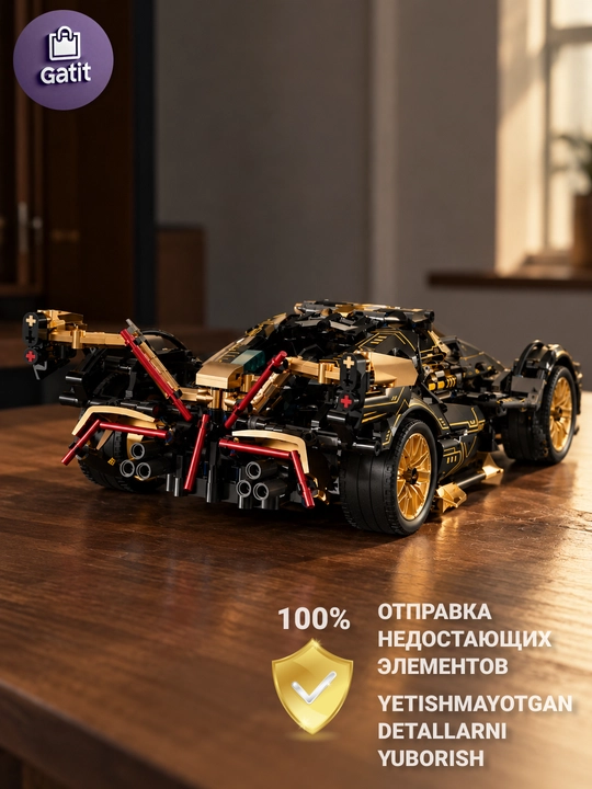 Formula 1 poyga mashinasi konstruktori, katta model 1:8 Technic, LEGO bilan mos keladi