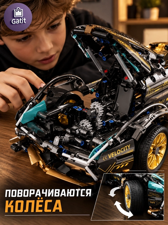 Formula 1 poyga mashinasi konstruktori, katta model 1:8 Technic, LEGO bilan mos keladi