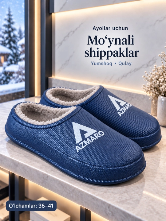 Ayollar uchun qishki mo‘ynali kalishlar, issiq shippak, kundalik oyoq kiyim, qulay galosh
