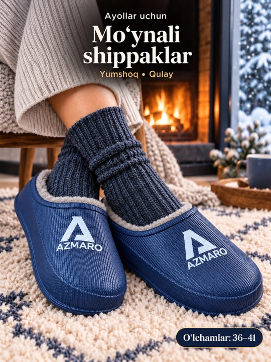 Ayollar uchun qishki mo‘ynali kalishlar, issiq shippak, kundalik oyoq kiyim, qulay galosh