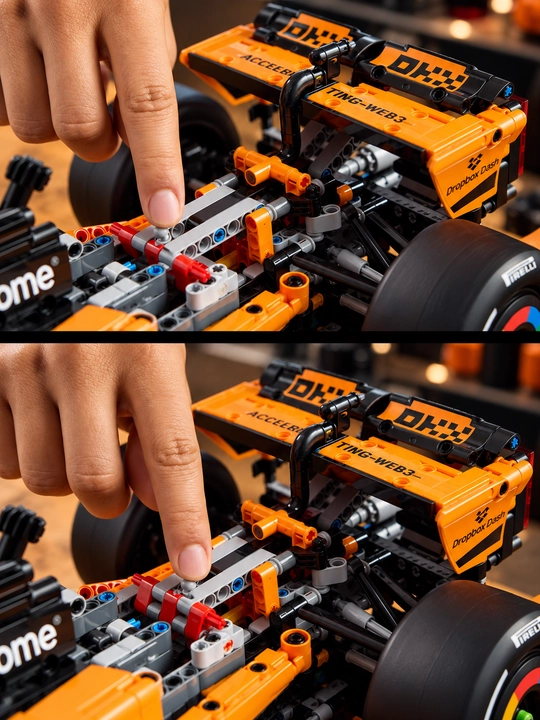 Formula 1 poyga mashinasi konstruktori, katta model 1:8 Technic, LEGO bilan mos keladi