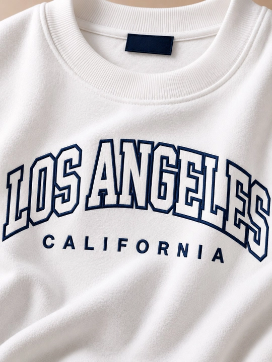 Ayollar sport kostyumi, LOS ANGELES yozuvli svitshot va keng shim, kundalik kiyim to‘plam