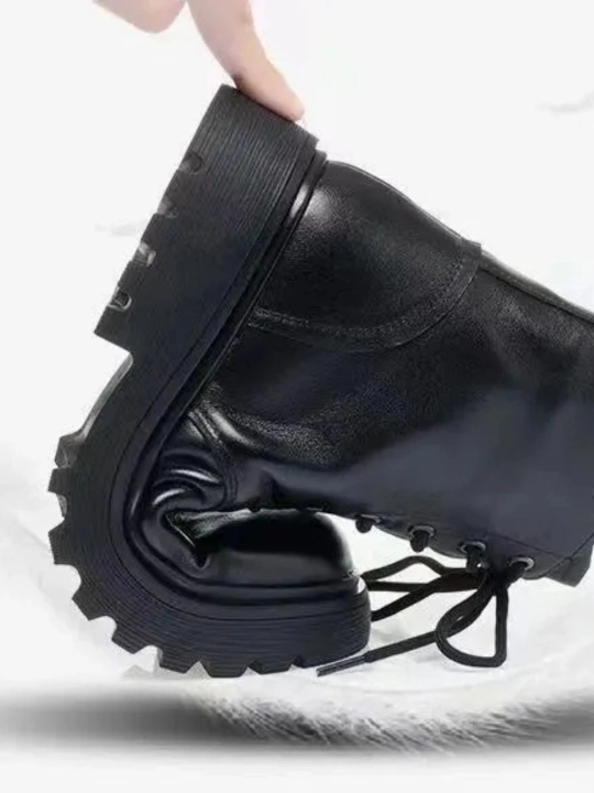 Ayollar qishki etigi, qalin taglikli, charmli mo'ynali etik, Xitoy 100%
