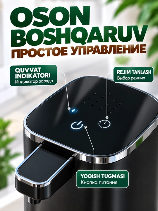 Hammom va oshxona uchun devorga o‘rnatiladigan, teginishsiz ko‘pikli sovun dispenseri