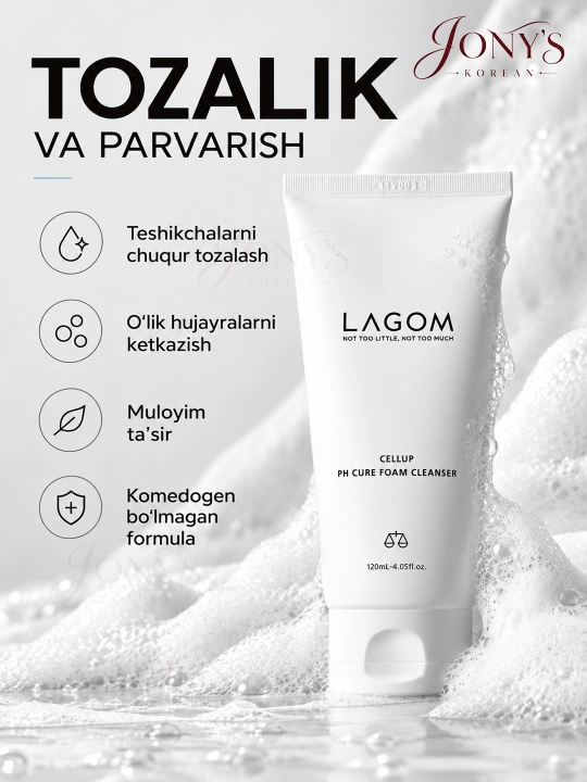 Yuzni yuvish uchun penka, barcha turdagi teri uchun, LAGOM