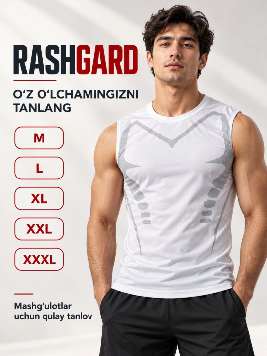 Erkaklar uchun sport maykasi, yengsiz, zal, fitnes va mashg‘ulotlar uchun, tez quriydigan