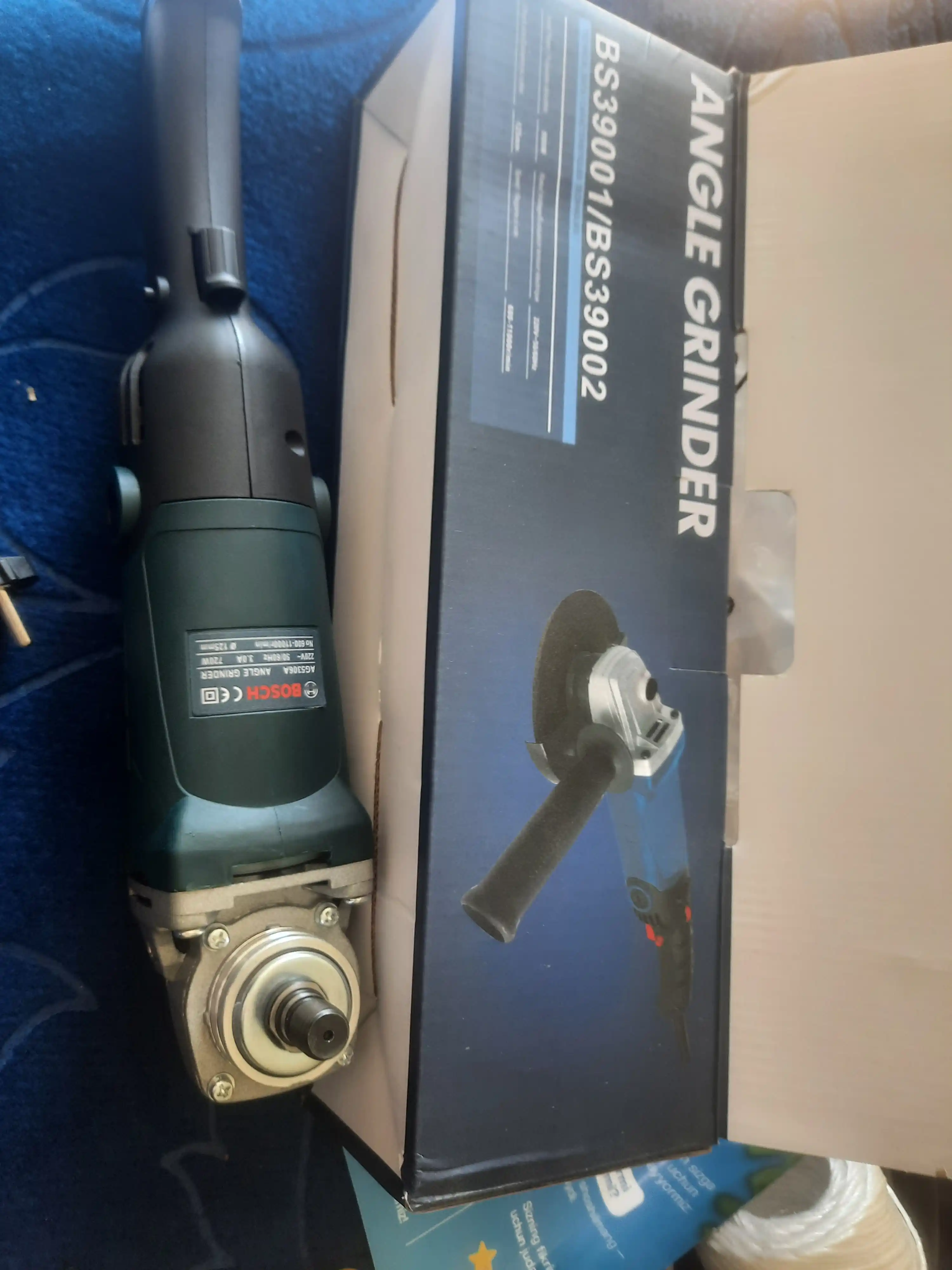 Bolgarka 125mm, 6 tezlikli elektr burchak silliqlash mashinasi, kesish va silliqlash uchun