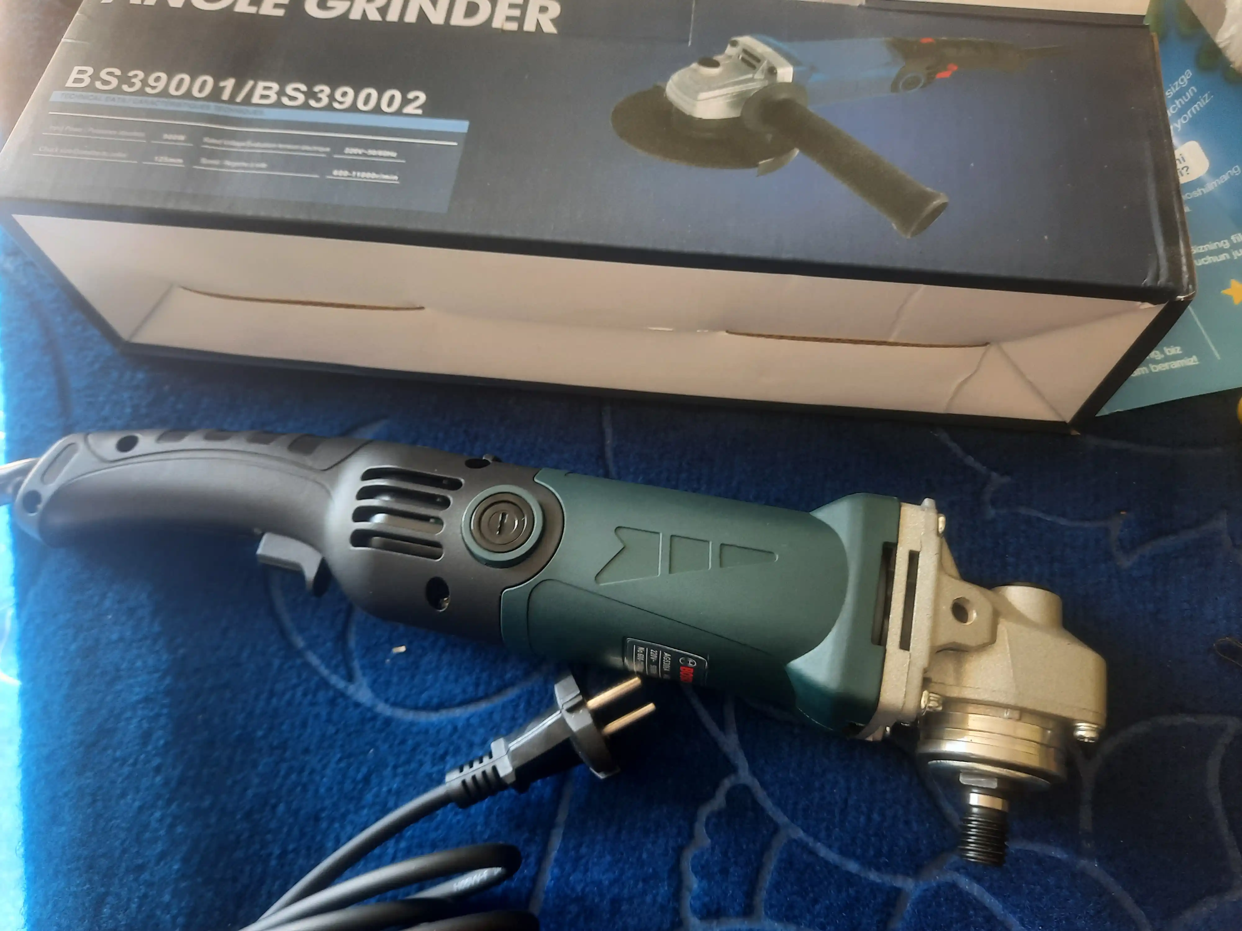 Bolgarka 125mm, 6 tezlikli elektr burchak silliqlash mashinasi, kesish va silliqlash uchun